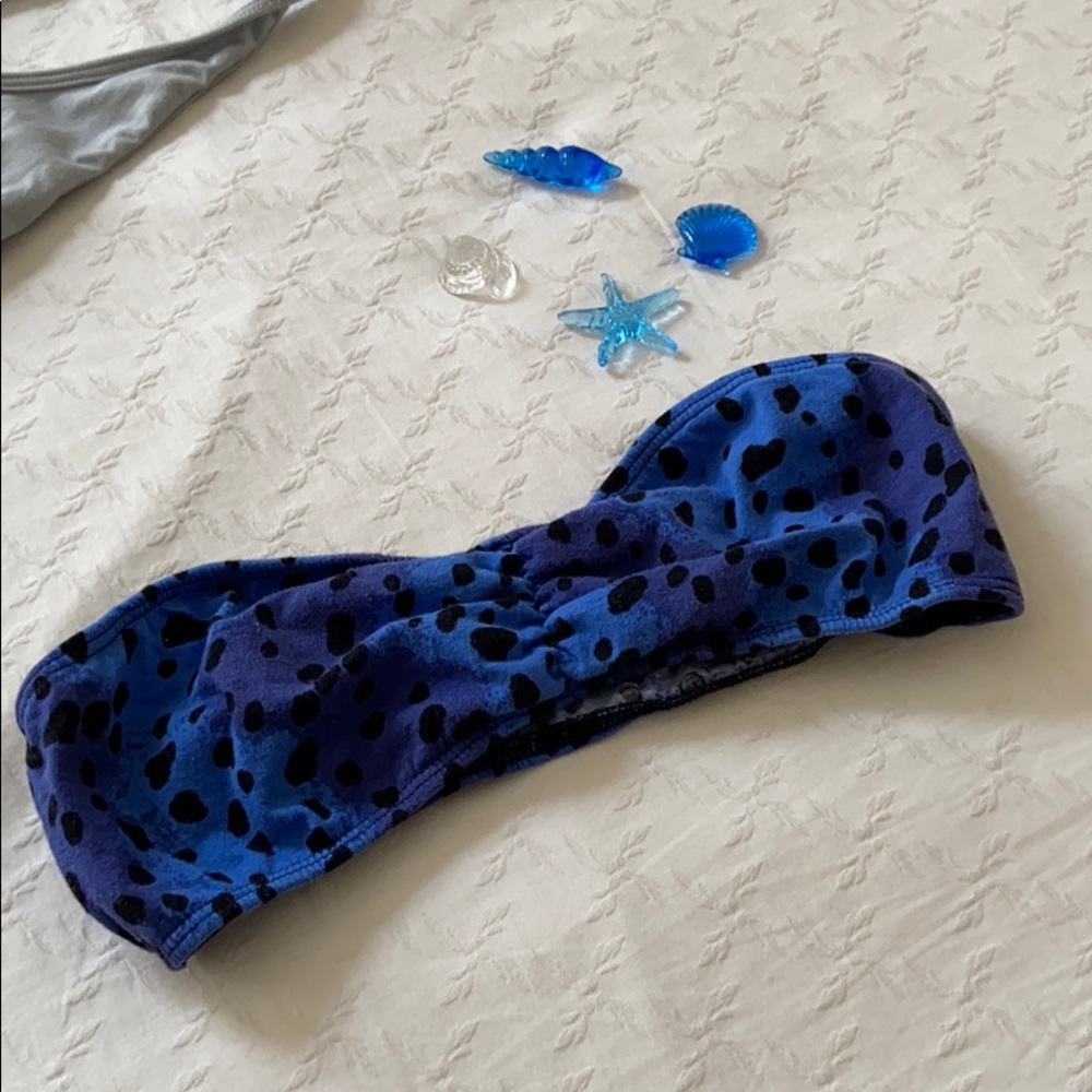 Blue Cotton Bikini Top